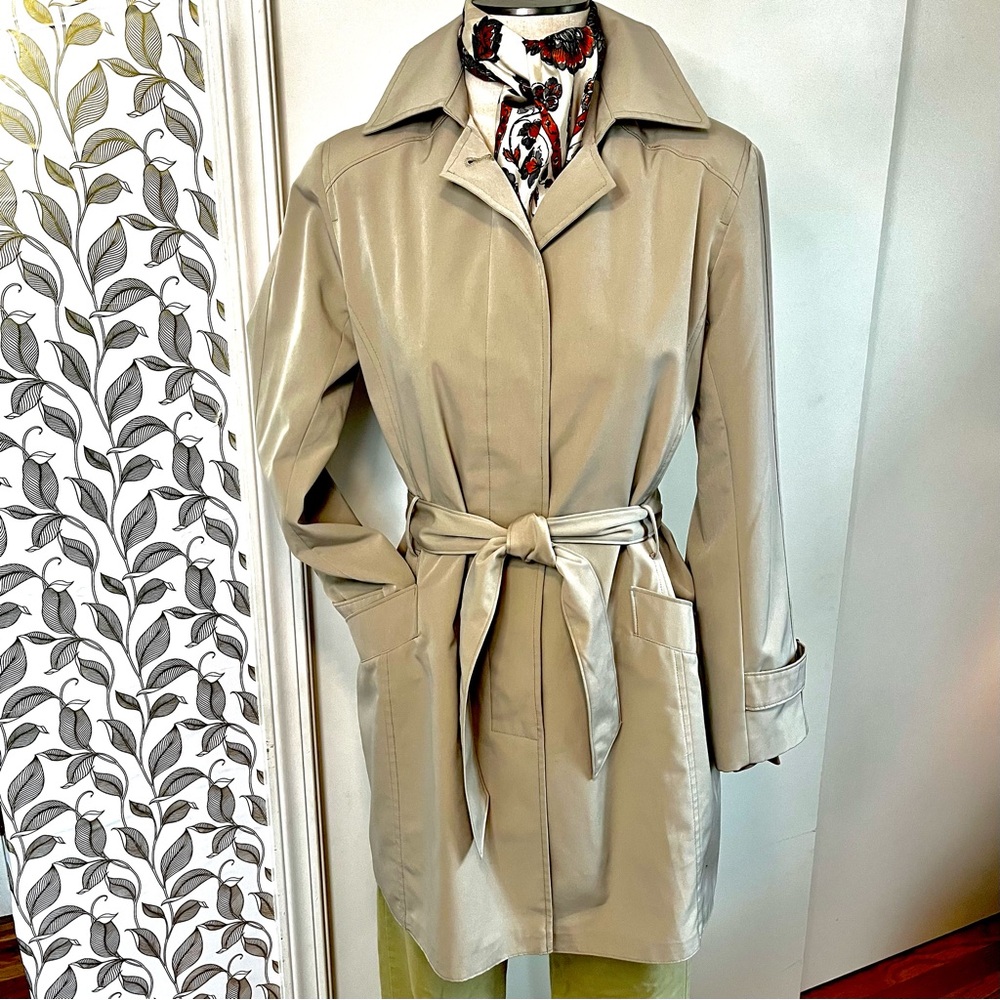Towne Collection by London Fog Women's Cream Belted Trench Coat Sz S